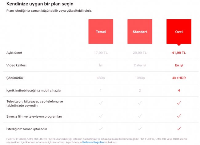 2021 netflix ücretleri