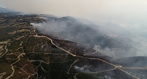 Yanarak kül olan yüzlerce hektar orman böyle görüntülendi