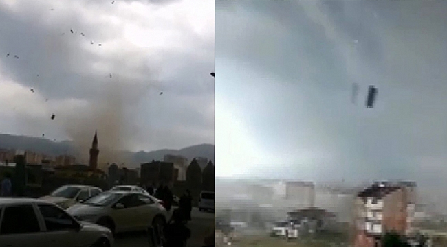 Erzurum'da korkutan hortum
