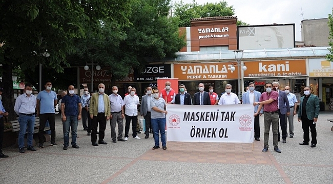 İnegöl Belediyesi'nden 'Maske tak, örnek ol' etkinliği