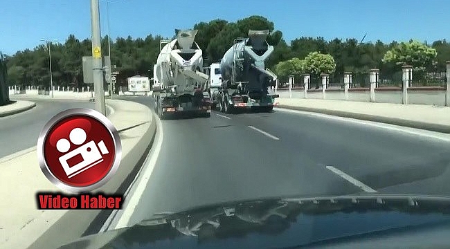 İstanbul'da beton mikserlerinin tehlikeli yarışı