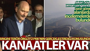 Bakan Soylu: 'Yangını terör örgütü PKK'nın gerçekleştirdiği konusunda kanaatler var'