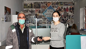 İnegöl'de temizlik işçisinden örnek tavır