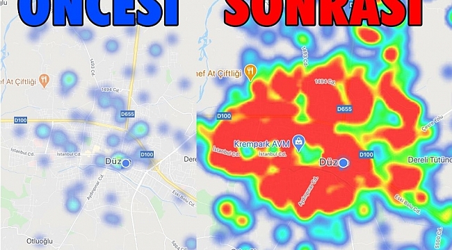 120 günde Düzce kıpkırmızı oldu