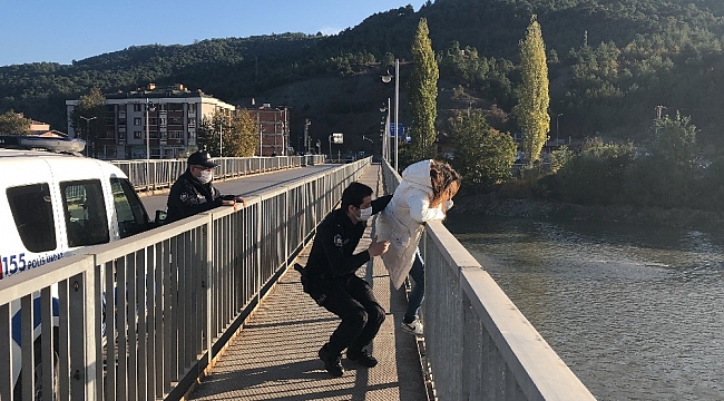 Amasya'da köprüde intihar girişimi