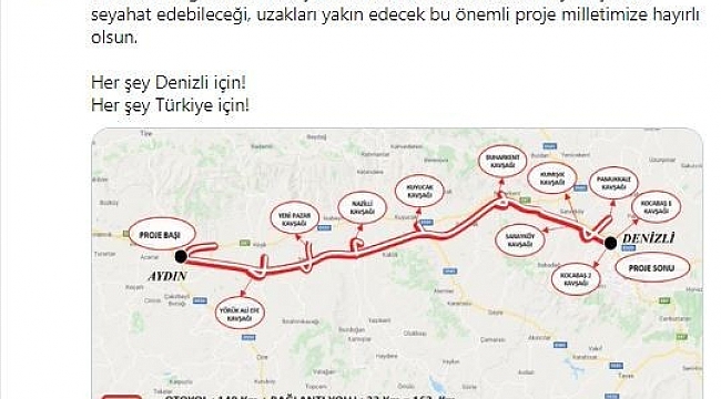 Aydın-Denizli otoyoluna ilk kazmayı Bakan Karaismailoğlu vuracak