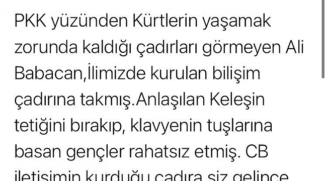 Başkan Sayan'dan Babacan'ın sözlerine tepki