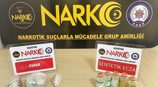 Bilecik'te durdurulan araç içinde uyuşturucu madde ele geçirildi