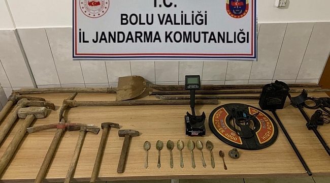 Bolu'da kaçak kazı operasyonu: 5 gözaltı