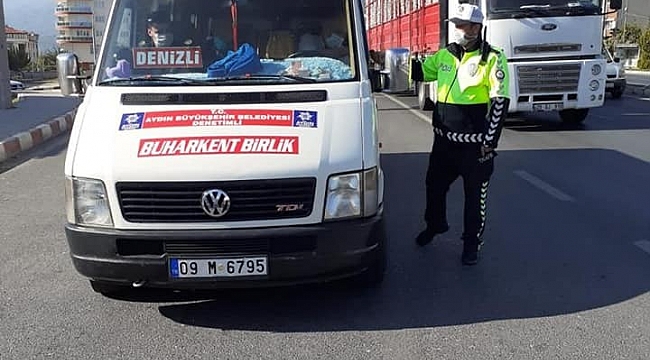 Buharkent'e toplu taşıma araçları denetlendi