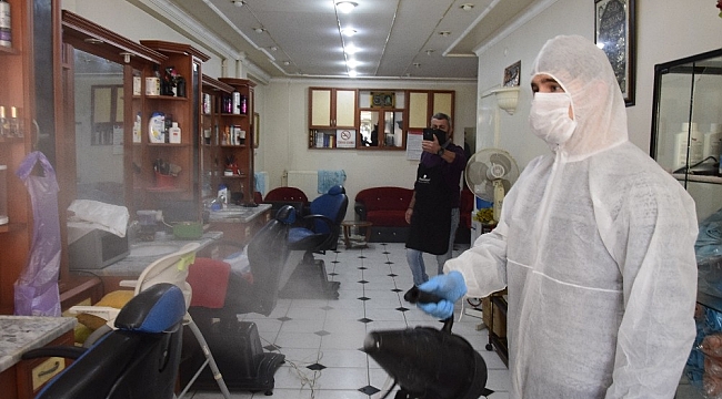 Burdur'da kuaför ve berber salonlarına virüs önlemi