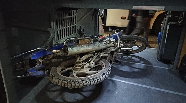 Çalıntı motosiklet, yolcu otobüsünün bagajında ele geçti