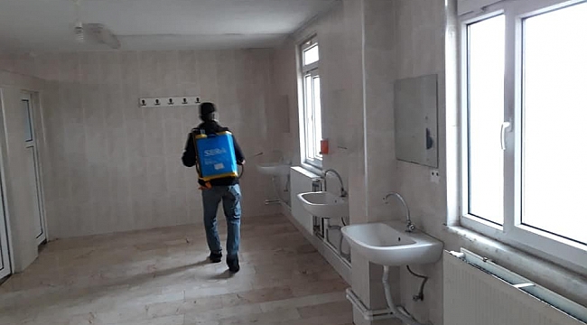 Dodurga'da camiler ve umuma açık alanlarda dezenfekte işlemi