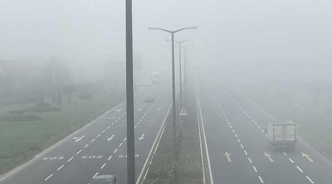 Düzce'de yeni güne yoğun sisle başladı