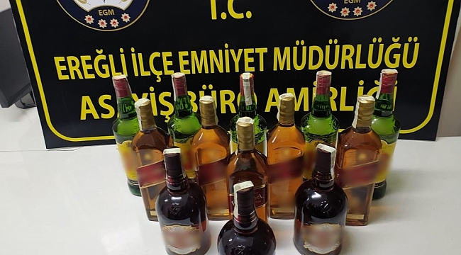 Ereğli'de kaçak içki ele geçirildi