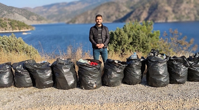 Gençler Obruk barajında çevre temizliği yapıldı