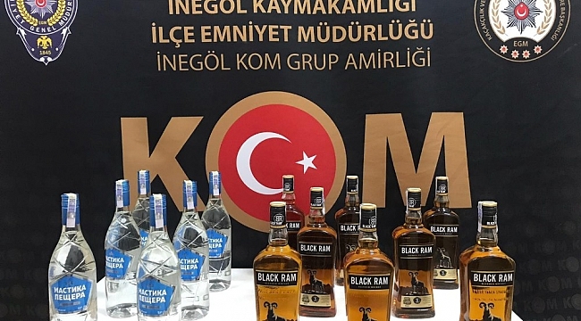 İnegöl'de kaçak içki operasyonu