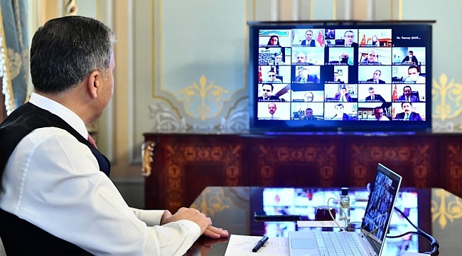 İstanbul Valisi Yerlikaya'dan video konferanslı korona virüs toplantısı