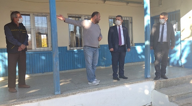 Kaymakam Çimşit, yıkım kararı çıkan okulu inceledi
