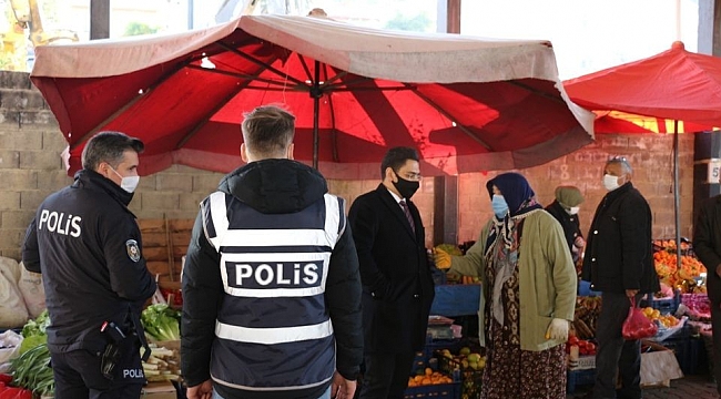 Kaymakam Mahmutoğlu pazar denetimine katıldı