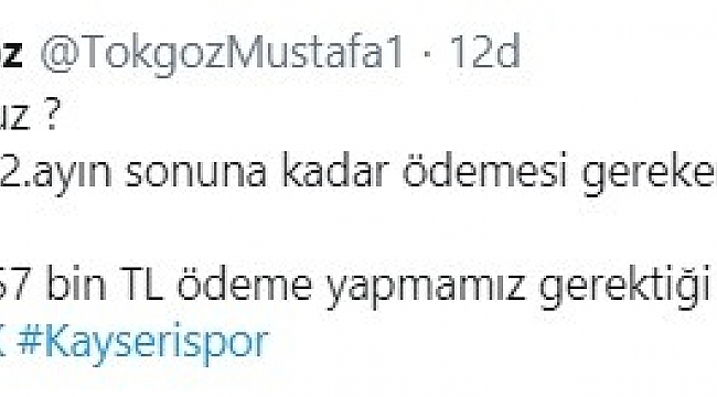 Kayserispor her gün 875 bin TL ödemek zorunda!