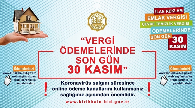 Kırıkkale'de vergiler web sitesi üzerinden ödenebilecek