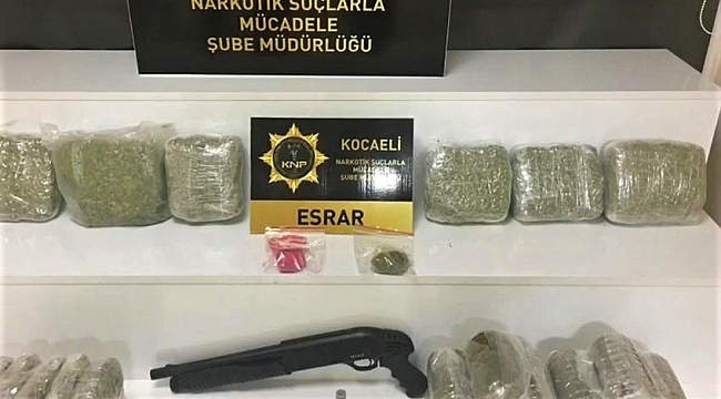Kocaeli'de 12 kilo esrar ele geçirildi