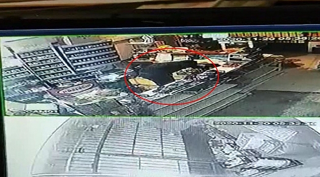 Market ve manava giren hırsız kameraya takıldı