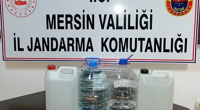 Mersin'de 13 litre sahte içki ele geçirildi
