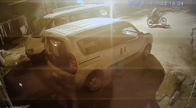 Motosiklet hırsızı güvenlik kamerasında
