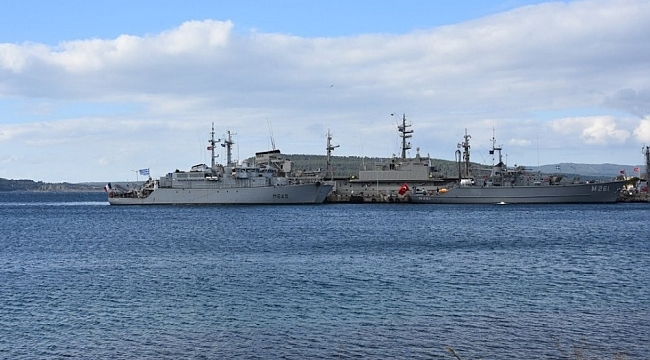 NATO Daimi Mayın Karşı Tedbirleri Deniz Görev Grubu-2 unsuru gemiler Çanakkale'ye liman ziyareti gerçekleştirdi