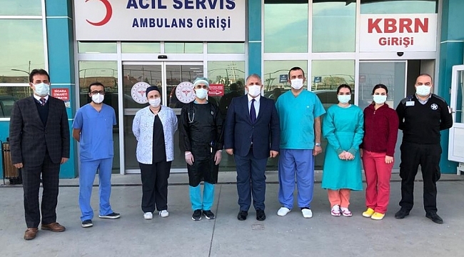 Sağlık çalışanlarına moral ziyareti