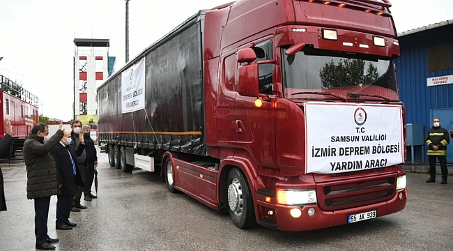 Samsun'dan İzmir'deki depremzedelere bir tır dolusu yardım