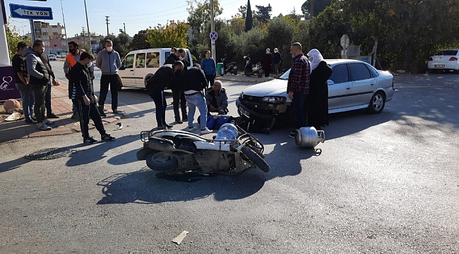 Serik'te otomobille motosiklet çarpıştı: 1 yaralı