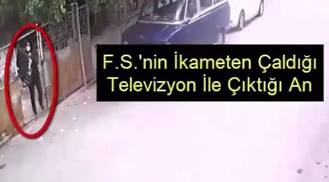 Televizyonu kucağına alıp kaçan hırsız yakalandı
