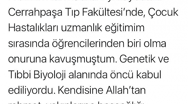 Tıp dünyası ve ülkemizin acı kaybı...Prof. Dr. Asım Cenani hayatını kaybetti