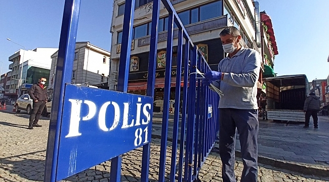 Vakalar arttı, Düzce'de en yoğun caddede giriş çıkışlar sınırlandırıldı