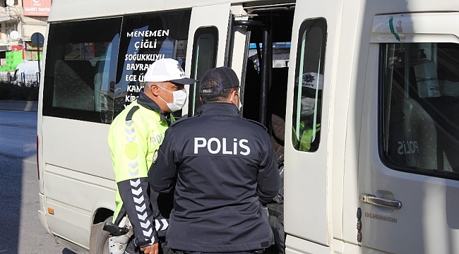 Vakaların arttığı İzmir'de toplu taşıma araçlarında korona virüs denetimi