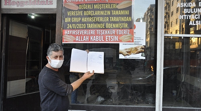 Yurt dışında yaşayan hayırseverlerden örnek davranış: Fırıncının veresiye defterindeki borcu kapattılar