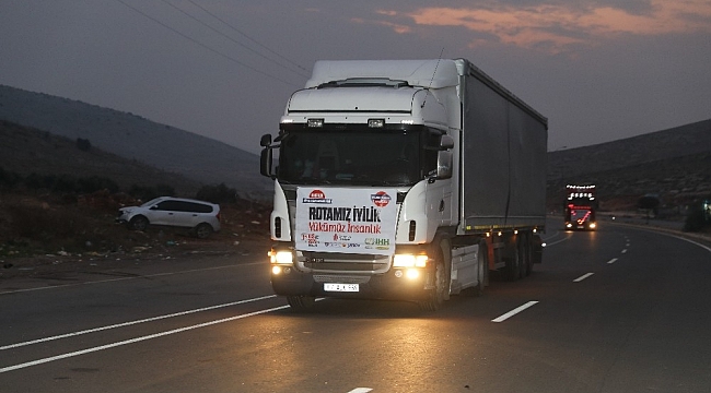 81 ilden yola çıkan yardım TIR'ları Suriye'de