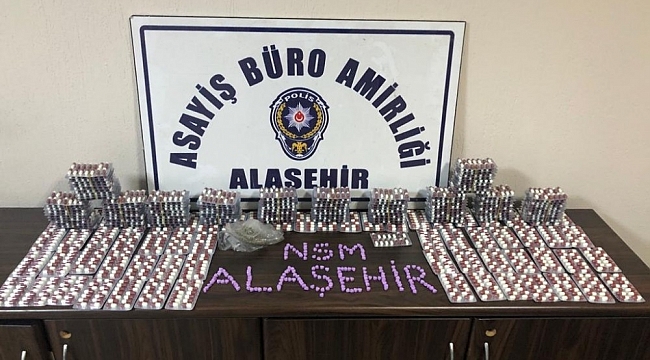 Alaşehir polisi 2 bin 781 adet uyuşturucu hap ele geçirdi