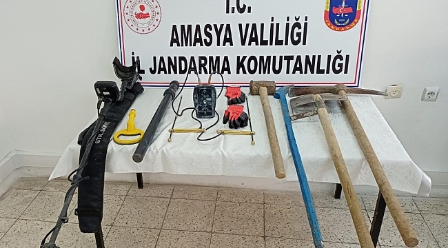 Amasya'da arkeolojik sit alanında kaçak kazıya 6 gözaltı