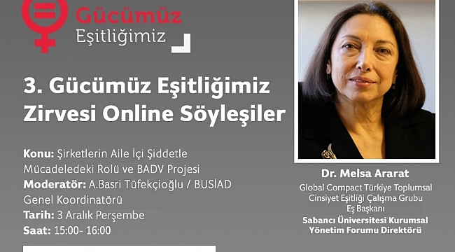 Ararat "Şirketler toplumsal cinsiyet eşitliğine ulaşmak için hedef koymalı"