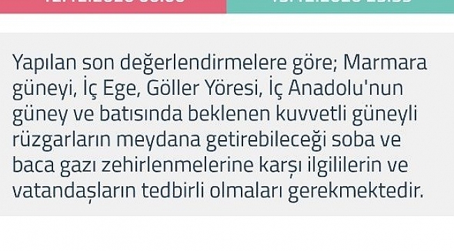 Baca gazı zehirlenmesine dikkat