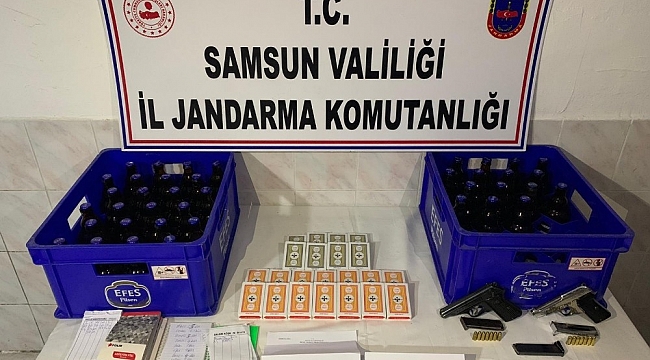 Bafra'da kumar evinde uyuşturucu ve silah ele geçirildi