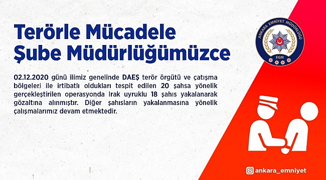 Başkent'te DEAŞ operasyonu: 18 gözaltı
