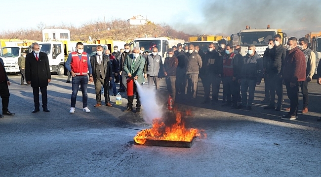 Battalgazi Belediyesi'nden personeline yangın tatbikatı