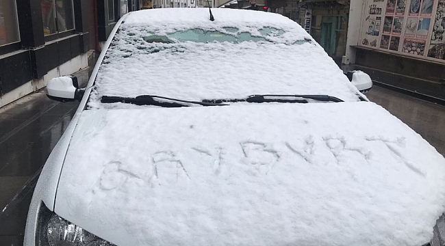 Bayburt'ta kar yağışı