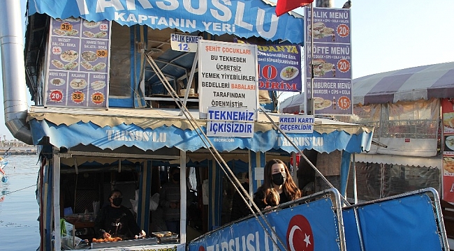 Bu teknede balık ekmek şehit çocuklarına bedava