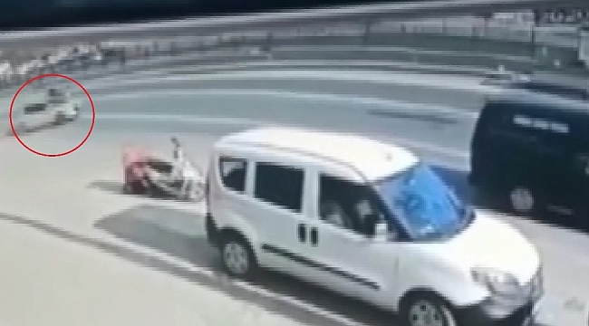 Bursa'da feci motosiklet kazası güvenlik kamerasında